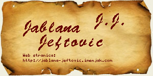 Jablana Jeftović vizit kartica
